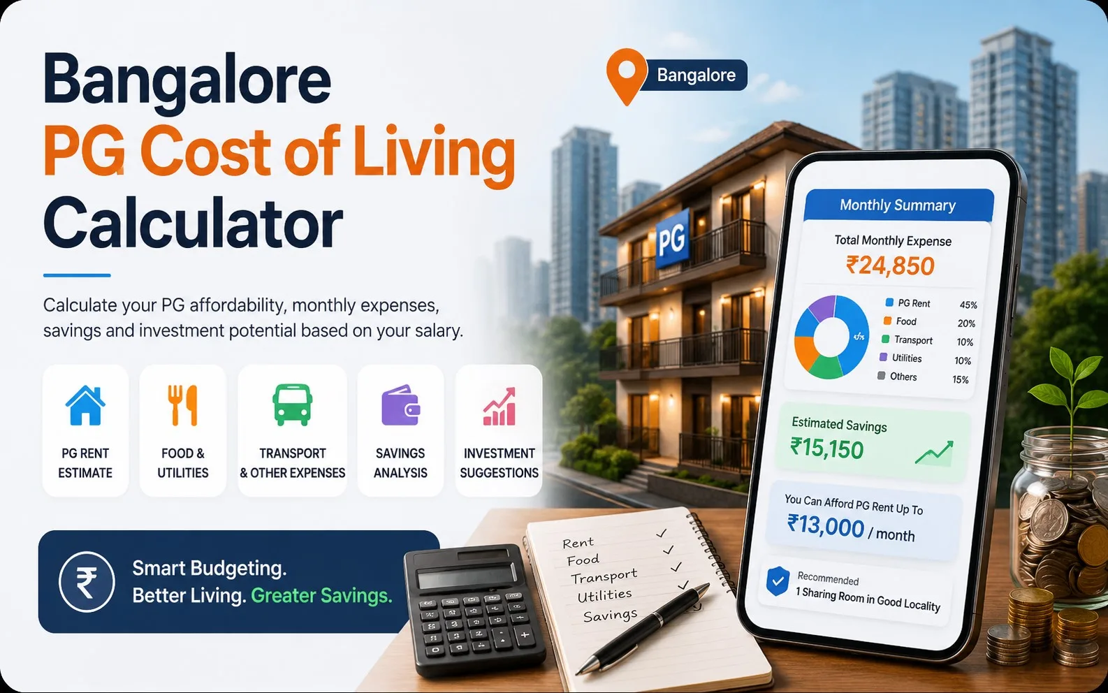 Bangalore PG Cost of Living Calculator